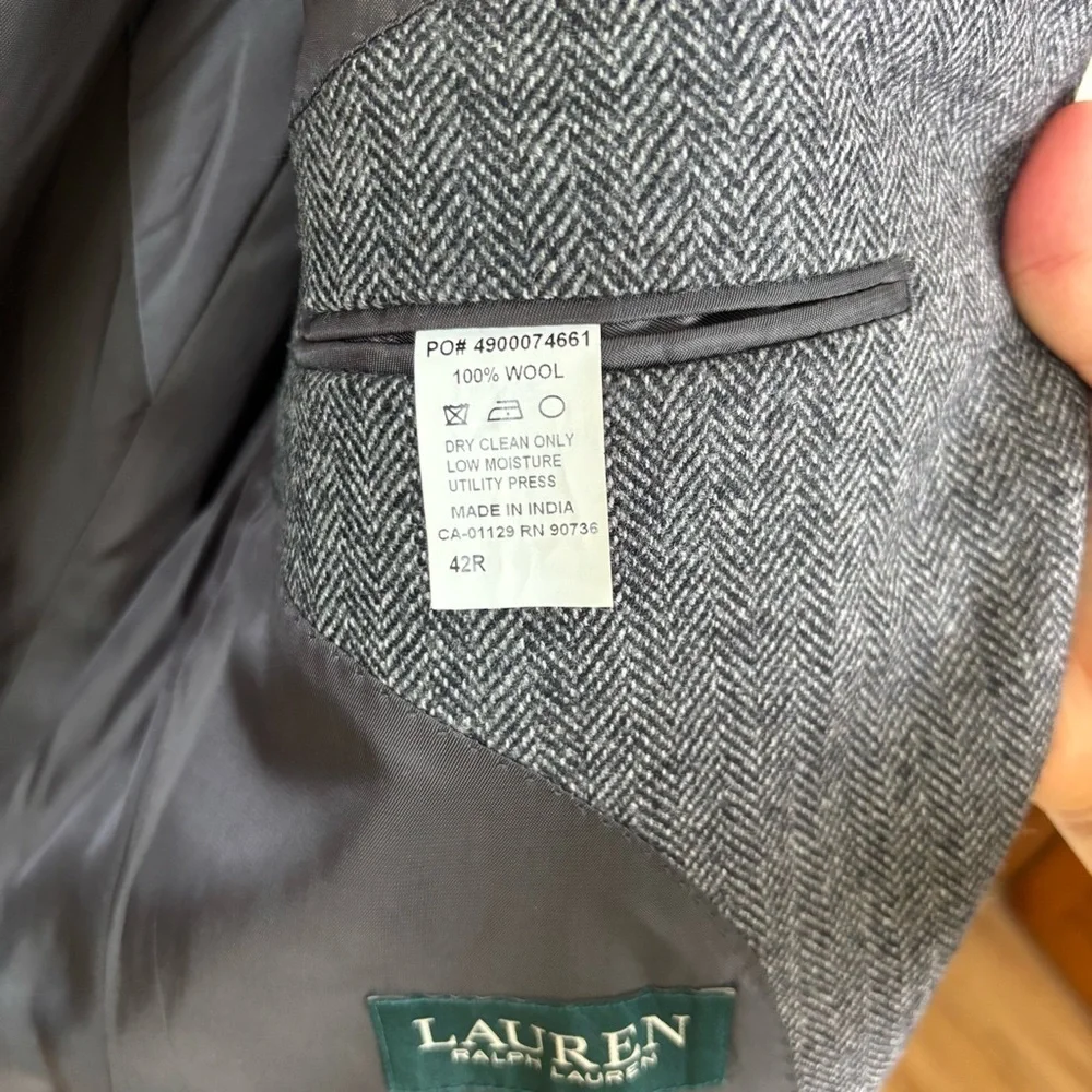 Lauren Ralph Lauren 2 Button 100% Wool Blazer Multicolored Men’s Size 42R